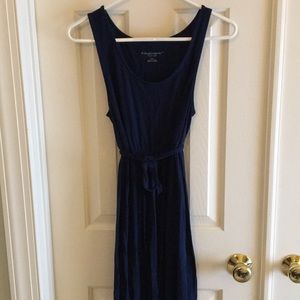 Navy blue maternity midi dress